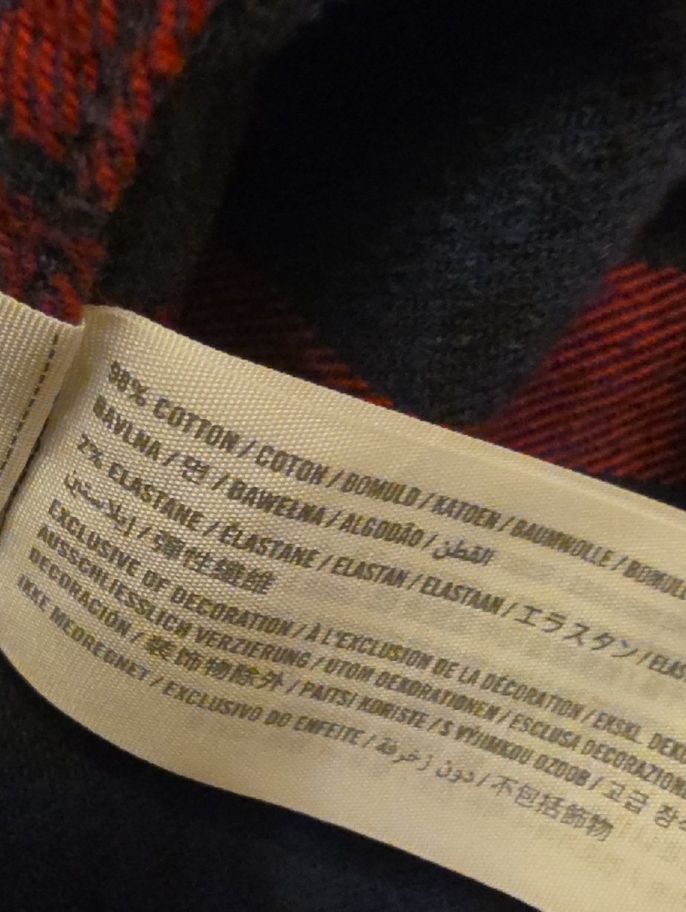Hollister Red and Navy Plaid Long-Sleeve Button-Down Shirt - Picture 4 of 4
